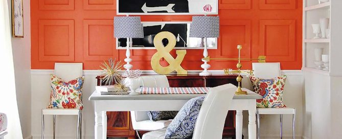 decoracion blanca y naranja