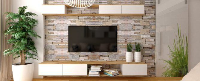 Decorar pared del salón con televisión